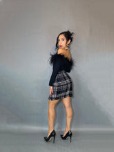 Off the shoulder, Black, Ostrich Feather Bodysuit