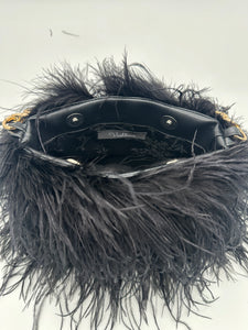 Black Ostrich Feather Bag