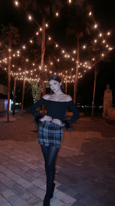 Off the shoulder, Black , Bodysuit with Ostrich Feathers