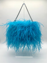 Turquoise Ostrich Feather Bag