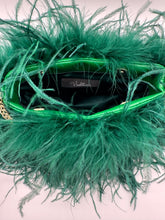 Hunter Green Ostrich Feather Bag