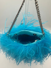 Turquoise Ostrich Feather Bag