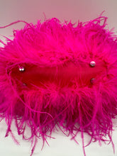 Hot Pink Ostrich Feather Bag, Bottom side