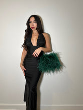 Hunter Green Ostrich Feather Bag
