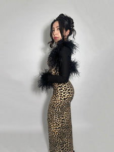 Black Ostrich Feather Bolero