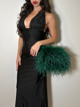 Hunter Green Ostrich Feather Bag