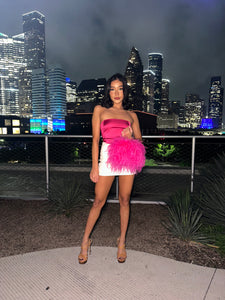 Hot Pink Ostrich Feather Bag