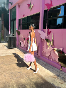 Lilac Ostrich Feather Bag
