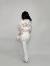 White Ostrich Feather Bolero - Lace Crop Coat