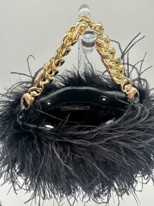 Black Ostrich Feather Bag