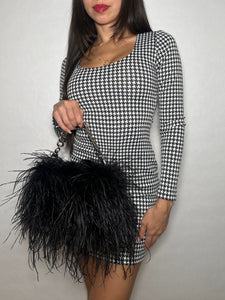 Black Ostrich Feather Bag