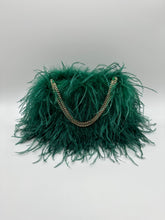 Hunter Green Ostrich Feather Bag