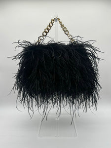 Black Ostrich Feather Bag