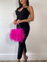 Fuchsia / Hot Pink Ostrich Feather Bag (14 inch chain)