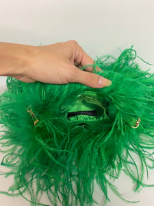 Green Ostrich Feather Bag (14 inch chain)