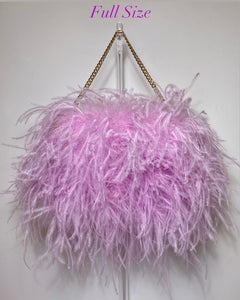 Lavender Ostrich Feather Bag (14 inch chain)