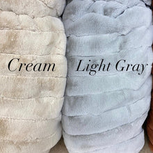 Crop Faux Fur Coat in Gray and Cream