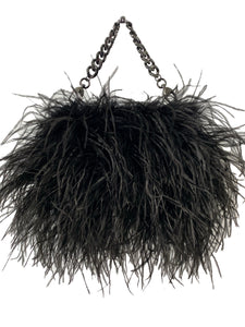 Black Ostrich Feather Bag