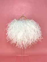 White Mini Ostrich Feather Bag