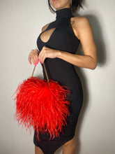 Red Full Size Ostrich Feather Bag (14 inch chain)