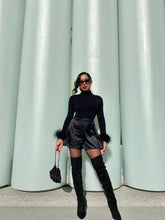 Black Ostrich Feather Bodysuit